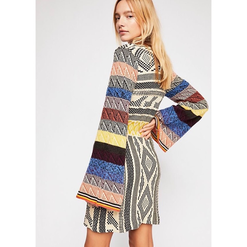 Free People Patchwork Sweater Mini Dress